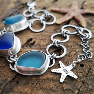 Triple Sea Glass Bracelet