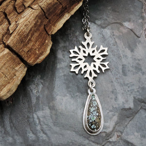 Star Fox Variscite Silver Snowflake Necklace