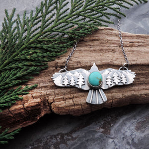 Soaring Hawk Turquoise Mountain Necklace
