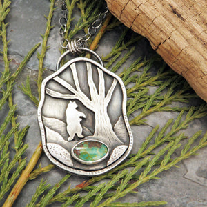 Bear in the Woods Turquoise Necklace