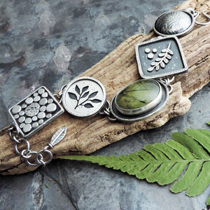 Green Prehnite Bold Botanical Bracelet