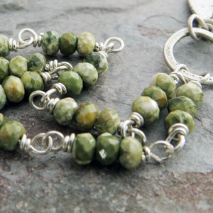 Botanical Vine Pendant with Rainforest Jasper