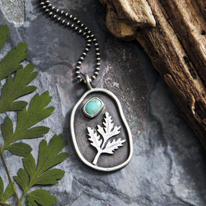Geranium Leaf Turquoise Necklace