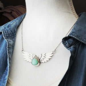 Angel Wings Necklace with Desert Bloom Variscite