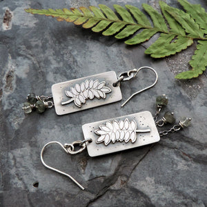 nature inspired sterling silver fern earrings