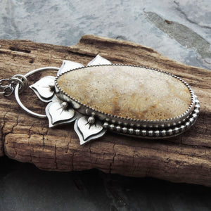 Natural Fossil Coral Flower Necklace