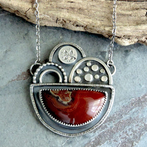Red Laguna Agate Abstract Necklace