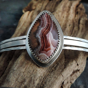 Laguna Lace Agate Triple Band Cuff Bracelet