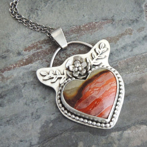 Landscape Jasper Heart Necklace