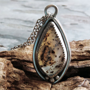 Montana Agate Teardrop Pendant Necklace
