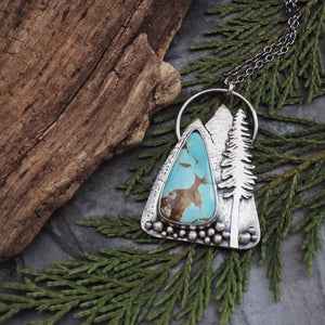 Royston Turquoise Mountain and Pine Tree Necklace