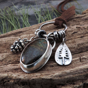 Sky Song Turquoise Pine Charm Necklace