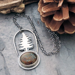 Pine Tree Sky Song Turquoise Necklace