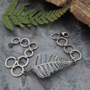 Sterling Silver Fiddlehead Fern Organic Bracelet