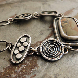 Priday Plume Agate Link Bracelet