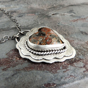gemstone heart sterling silver pendant