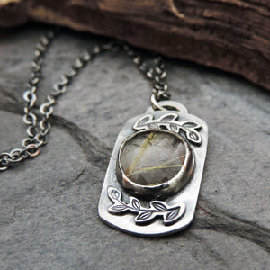 Petite Rutilated Quartz Pendant Necklace
