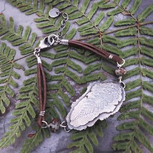Sterling Silver Pressed Fern Organic Bracelet