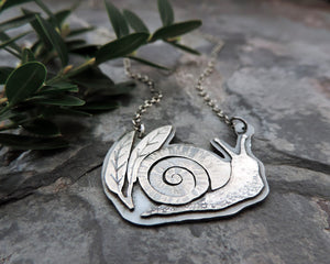 handmade sterling silver snail jewelry