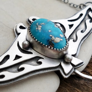 Stingray Pendant Necklace with Whitewater Turquoise