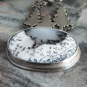 Three Pines Dendritic Opal Necklace