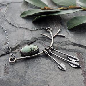 handmade botanical sterling silver leaves necklace