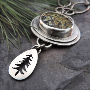Tree Frog Variscite Pine Tree Necklace