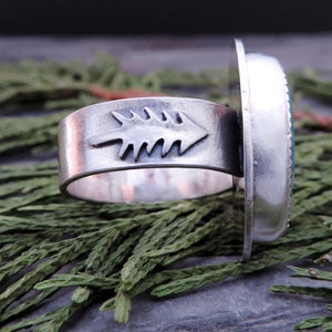 Whitewater Turquoise Pine Tree Ring - Size 8.5