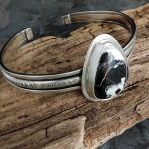 White Buffalo Turquoise Triple Band Cuff Bracelet