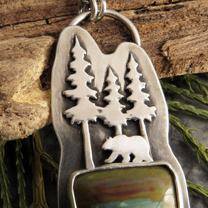 Bear in the Pines Calder Paint Jasper Necklace