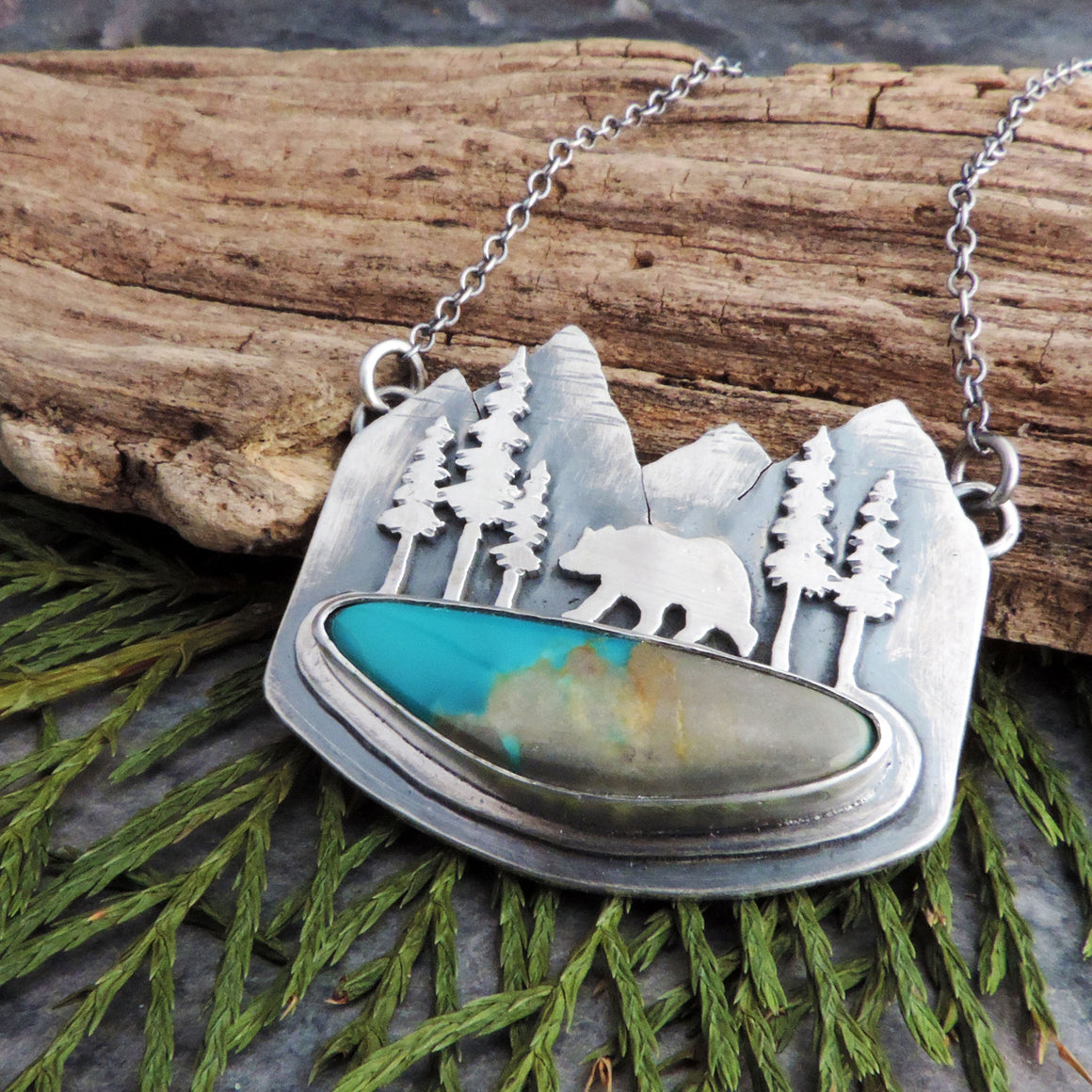 Bear in the Mountains Royston Turquoise Necklace
