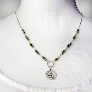 Botanical Vine Pendant with Rainforest Jasper