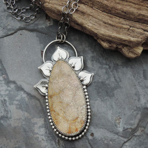 Natural Fossil Coral Flower Necklace