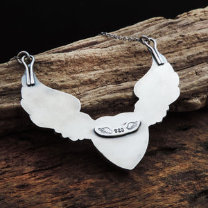 Winged Heart Necklace with Hubei Turquoise