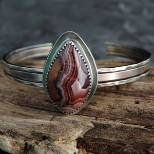 Laguna Lace Agate Triple Band Cuff Bracelet