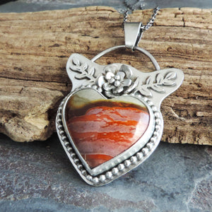 Landscape Jasper Heart Necklace