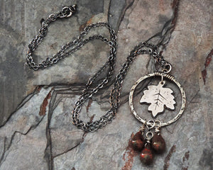 fall autumn maple leaf necklace