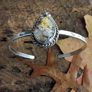 North Ridge Plume Agate Cuff Bracelet