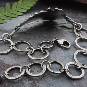 Sterling Silver Fiddlehead Fern Organic Bracelet