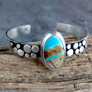 Royston Ribbon Turquoise Pebble Cuff Bracelet