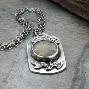 Petite Rutilated Quartz Pendant Necklace