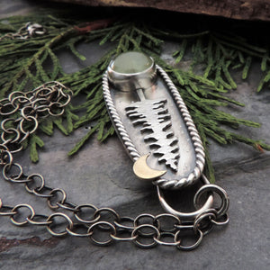 Tall Pine and Round Prehnite Necklace