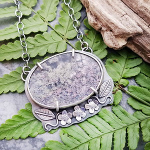 Secret Garden Indonesian Moss Agate Statement Necklace