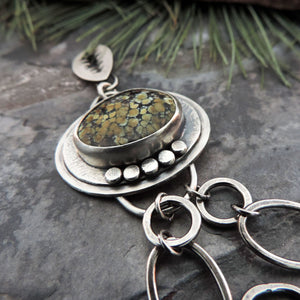Tree Frog Variscite Pine Tree Necklace