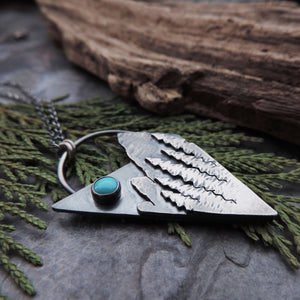 handmade sterling silver mountain pendant