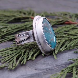 Whitewater Turquoise Pine Tree Ring - Size 8.5