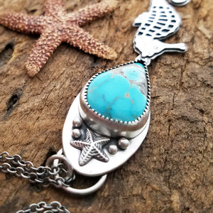 ocean themed sterling silver necklace