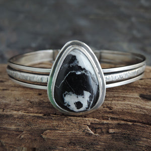 White Buffalo Turquoise Triple Band Cuff Bracelet