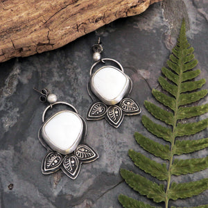 White Buffalo Turquoise Nature-Inspired Earrings