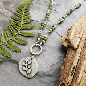 Botanical Vine Pendant with Rainforest Jasper